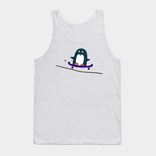 Penguin with Skateboard Tank Top